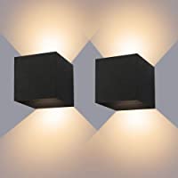 LEDMO Aplique de Pared Interior-Exterior LED 2 Piezas 12W Aplique de Pared Ángulo de Haz Ajustable 2700K-3000K Blanco…